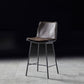 Contemporary Style Low Back Leather Armless Bar Stool with Metal Legs Brown 1 Piece Counter Stool(26"H) Clearhalo 'Bar Furniture' 'Bar Stools' 'bar_stools' 'furn' 'furn_bar_stools' 'Furniture' 'Kitchen & Dining Furniture' 7778968