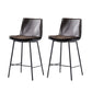Contemporary Style Low Back Leather Armless Bar Stool with Metal Legs Brown 2 Piece Set Counter Stool(26"H) Clearhalo 'Bar Furniture' 'Bar Stools' 'bar_stools' 'furn' 'furn_bar_stools' 'Furniture' 'Kitchen & Dining Furniture' 7778969