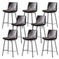 Contemporary Style Low Back Leather Armless Bar Stool with Metal Legs Brown 8 Piece Set Counter Stool(26"H) Clearhalo 'Bar Furniture' 'Bar Stools' 'bar_stools' 'furn' 'furn_bar_stools' 'Furniture' 'Kitchen & Dining Furniture' 7778972