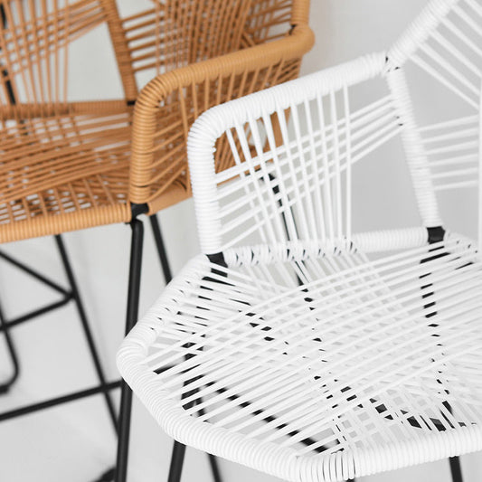 Modern Style Wicker Low Back Armed Bar Stool with Metal Legs Clearhalo 'Bar Furniture' 'Bar Stools' 'bar_stools' 'furn' 'furn_bar_stools' 'Furniture' 'Kitchen & Dining Furniture' 7779120