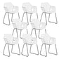 Modern Style Wicker Low Back Armed Bar Stool with Metal Legs White 8 Piece Set Short Stool(18"H) Clearhalo 'Bar Furniture' 'Bar Stools' 'bar_stools' 'furn' 'furn_bar_stools' 'Furniture' 'Kitchen & Dining Furniture' 7779127