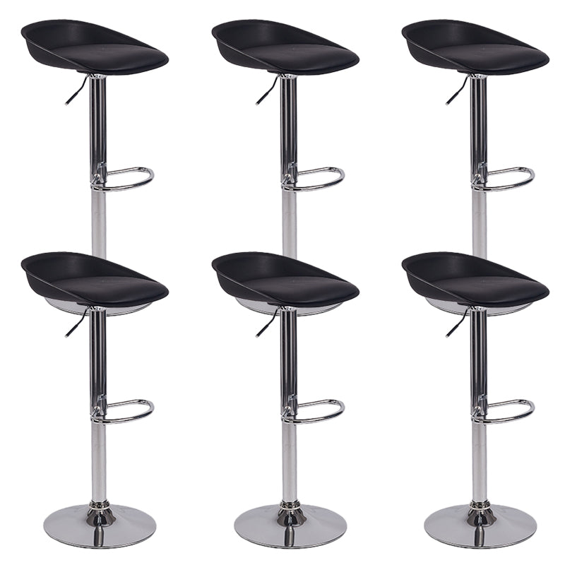 Sgabello da bar regolabile con schienale basso e regolabile in stile moderno con gambe in metallo