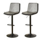 Contemporary Style Leather Adjustable Swivel Bar Stool with Metal Leg