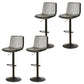 Contemporary Style Leather Adjustable Swivel Bar Stool with Metal Leg