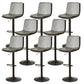 Contemporary Style Leather Adjustable Swivel Bar Stool with Metal Leg