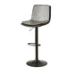 Contemporary Style Leather Adjustable Swivel Bar Stool with Metal Leg