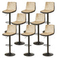 Contemporary Style Leather Adjustable Swivel Bar Stool with Metal Leg