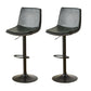 Contemporary Style Leather Adjustable Swivel Bar Stool with Metal Leg
