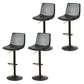 Contemporary Style Leather Adjustable Swivel Bar Stool with Metal Leg