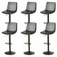 Contemporary Style Leather Adjustable Swivel Bar Stool with Metal Leg