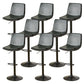 Contemporary Style Leather Adjustable Swivel Bar Stool with Metal Leg