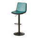 Contemporary Style Leather Adjustable Swivel Bar Stool with Metal Leg