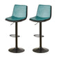 Contemporary Style Leather Adjustable Swivel Bar Stool with Metal Leg