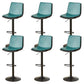 Contemporary Style Leather Adjustable Swivel Bar Stool with Metal Leg