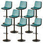 Contemporary Style Leather Adjustable Swivel Bar Stool with Metal Leg