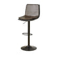 Contemporary Style Leather Adjustable Swivel Bar Stool with Metal Leg