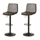 Contemporary Style Leather Adjustable Swivel Bar Stool with Metal Leg