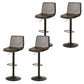 Contemporary Style Leather Adjustable Swivel Bar Stool with Metal Leg