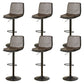 Contemporary Style Leather Adjustable Swivel Bar Stool with Metal Leg