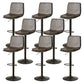 Contemporary Style Leather Adjustable Swivel Bar Stool with Metal Leg