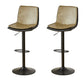 Contemporary Style Leather Adjustable Swivel Bar Stool with Metal Leg