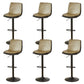 Contemporary Style Leather Adjustable Swivel Bar Stool with Metal Leg