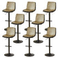 Contemporary Style Leather Adjustable Swivel Bar Stool with Metal Leg