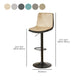 Contemporary Style Leather Adjustable Swivel Bar Stool with Metal Leg