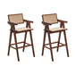 Contemporary Style Low Back Solid Wood Armed Bar Stool for Home Light Walnut 2 Piece Set Clearhalo 'Bar Furniture' 'Bar Stools' 'bar_stools' 'furn' 'furn_bar_stools' 'Furniture' 'Kitchen & Dining Furniture' 7779227