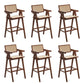 Contemporary Style Low Back Solid Wood Armed Bar Stool for Home Light Walnut 6 Piece Set Clearhalo 'Bar Furniture' 'Bar Stools' 'bar_stools' 'furn' 'furn_bar_stools' 'Furniture' 'Kitchen & Dining Furniture' 7779231