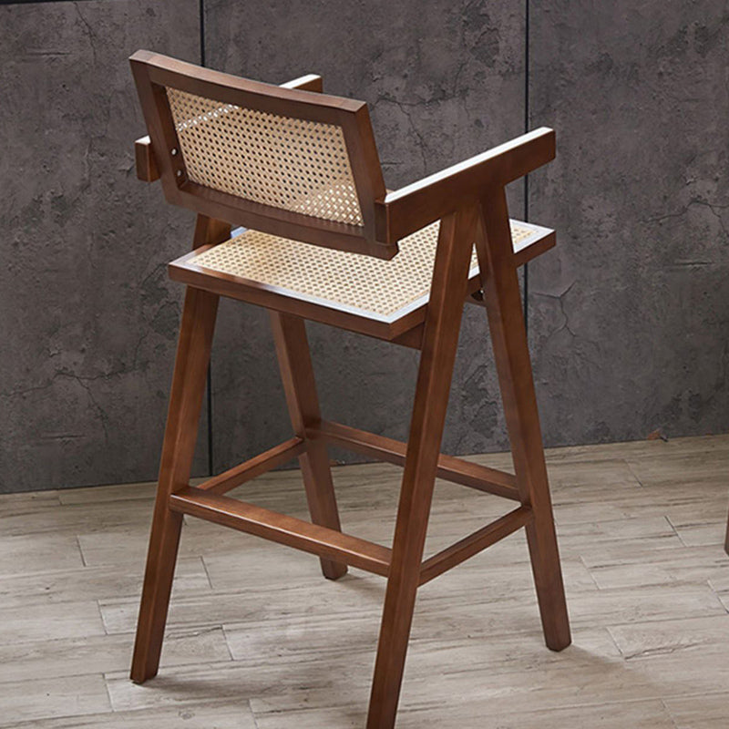 Contemporary Style Low Back Solid Wood Armed Bar Stool for Home Clearhalo 'Bar Furniture' 'Bar Stools' 'bar_stools' 'furn' 'furn_bar_stools' 'Furniture' 'Kitchen & Dining Furniture' 7779239