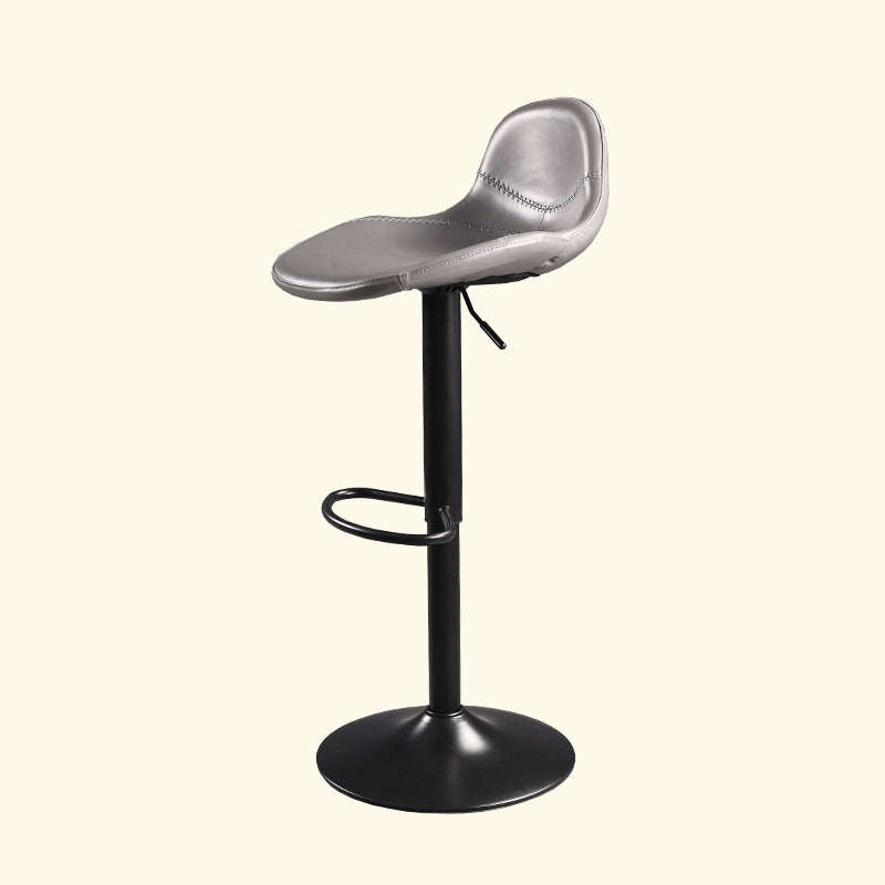 Indoor Industrial Metal Legs Faux Leather Upholstered Bar Stools