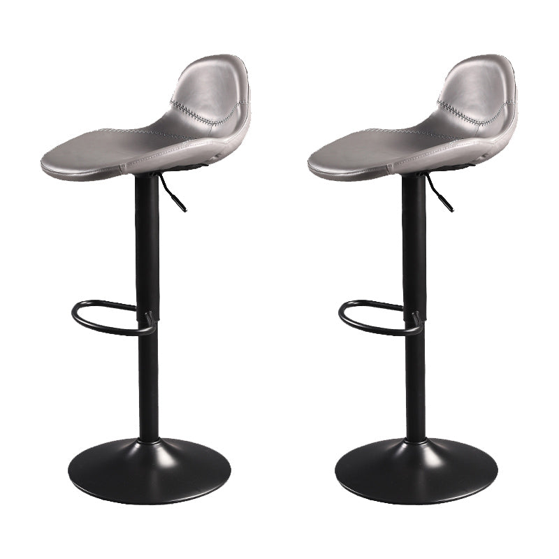 Indoor Industrial Metal Legs Faux Leather Upholstered Bar Stools