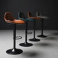 Indoor Industrial Metal Legs Faux Leather Upholstered Bar Stools