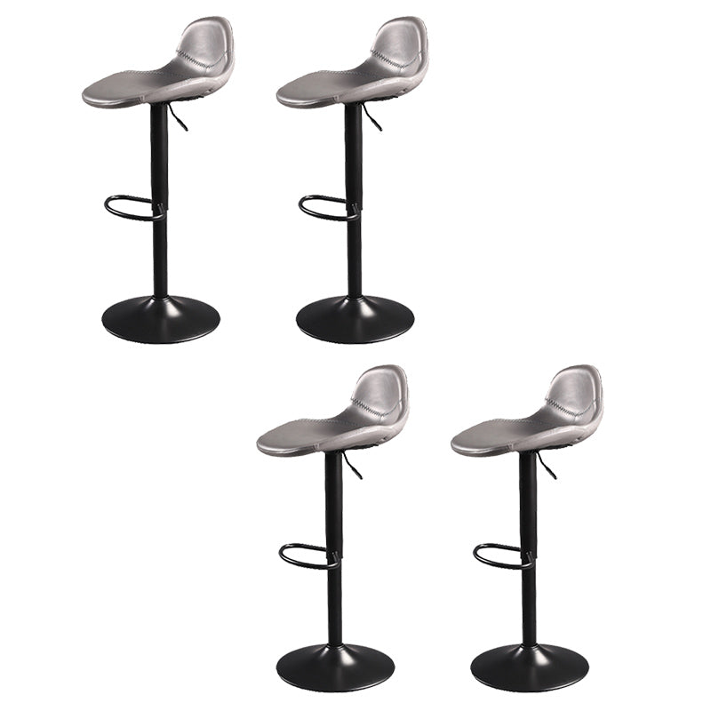 Indoor Industrial Metal Legs Faux Leather Upholstered Bar Stools