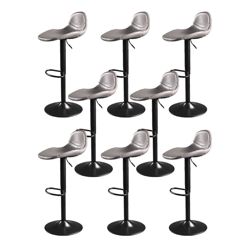 Indoor Industrial Metal Legs Faux Leather Upholstered Bar Stools