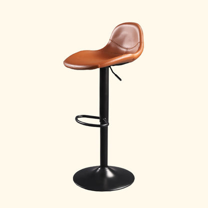 Indoor Industrial Metal Legs Faux Leather Upholstered Bar Stools