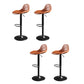Indoor Industrial Metal Legs Faux Leather Upholstered Bar Stools