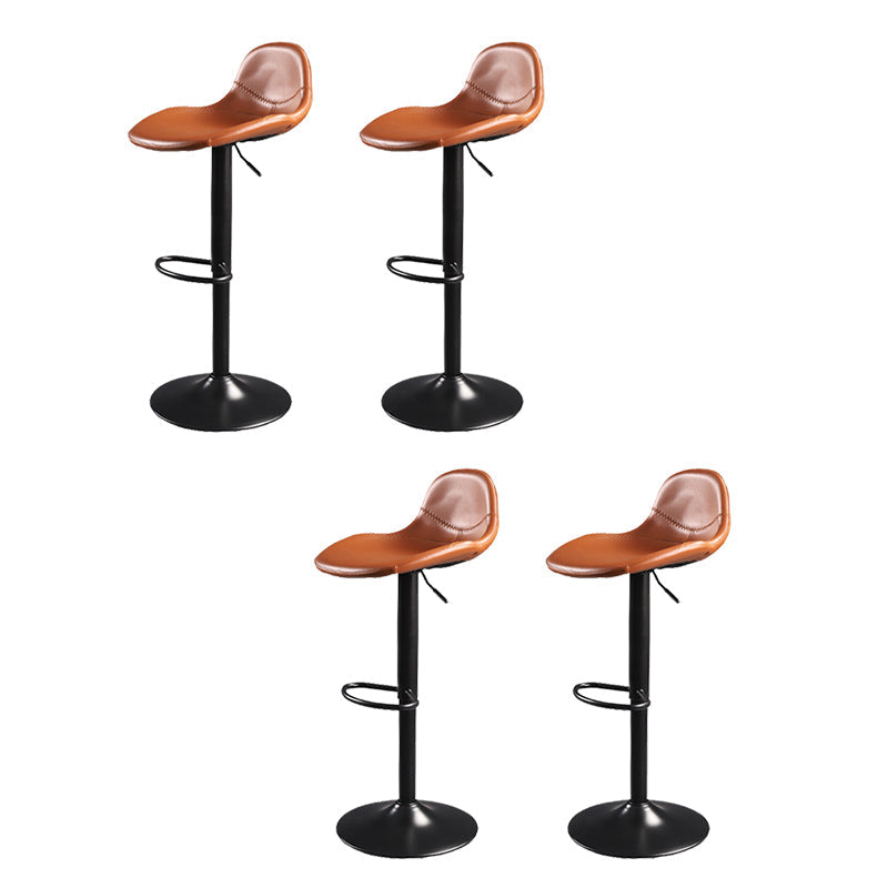 Indoor Industrial Metal Legs Faux Leather Upholstered Bar Stools