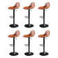 Indoor Industrial Metal Legs Faux Leather Upholstered Bar Stools