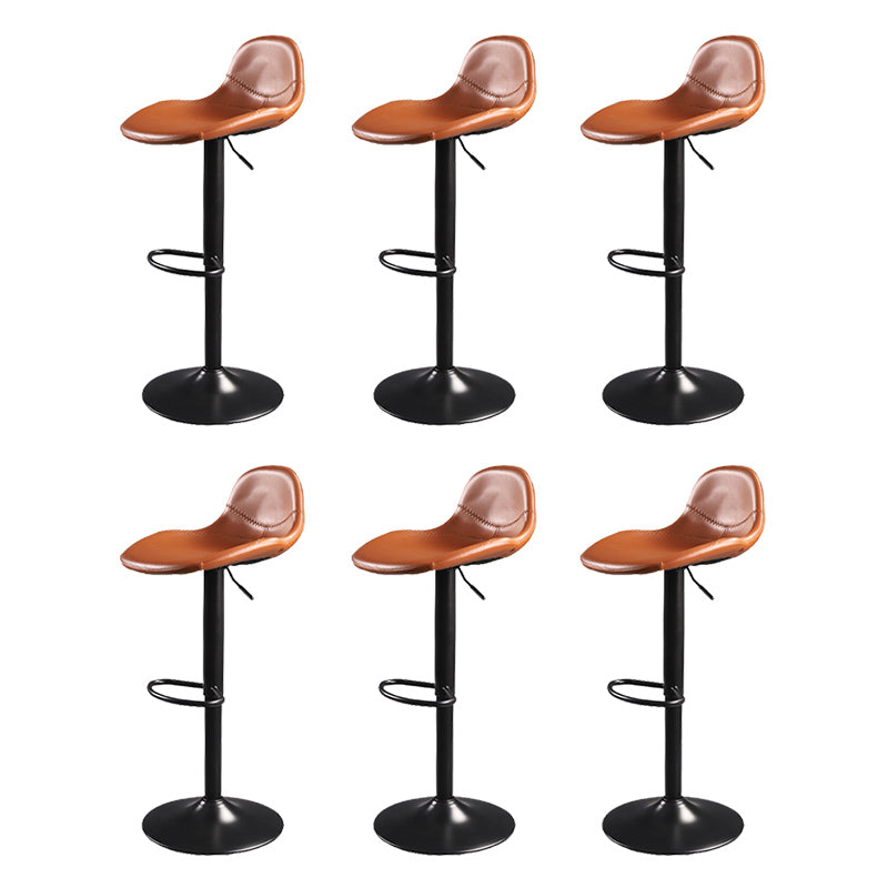 Indoor Industrial Metal Legs Faux Leather Upholstered Bar Stools