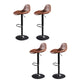 Indoor Industrial Metal Legs Faux Leather Upholstered Bar Stools