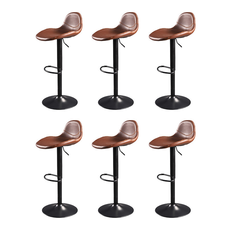 Indoor Industrial Metal Legs Faux Leather Upholstered Bar Stools