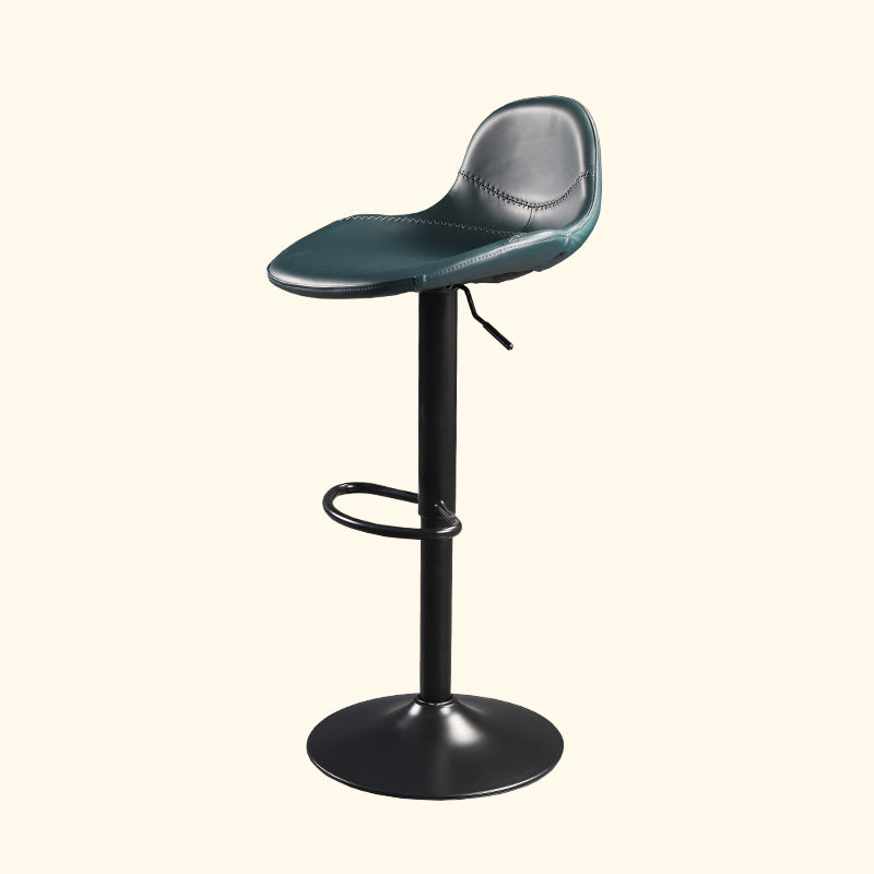 Indoor Industrial Metal Legs Faux Leather Upholstered Bar Stools