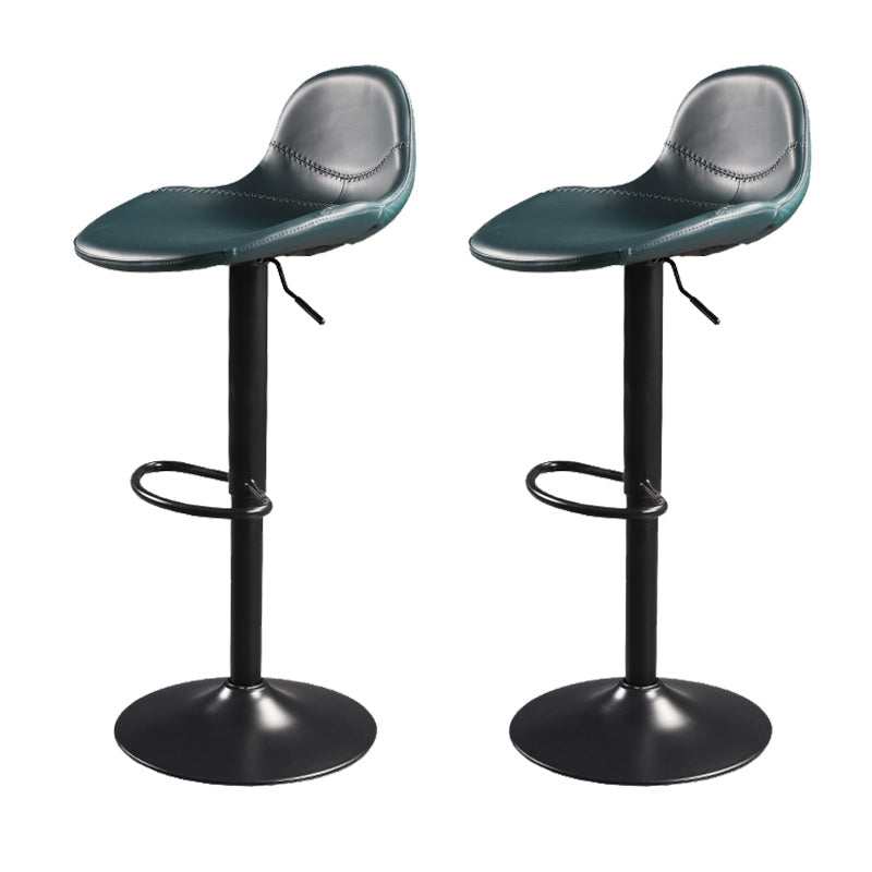 Indoor Industrial Metal Legs Faux Leather Upholstered Bar Stools