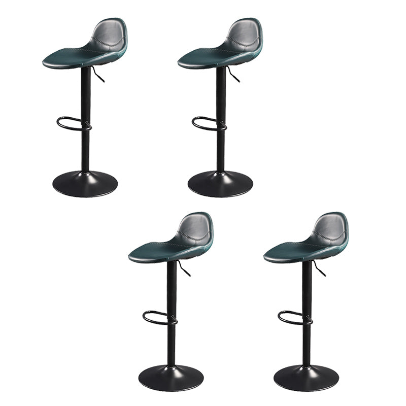 Indoor Industrial Metal Legs Faux Leather Upholstered Bar Stools