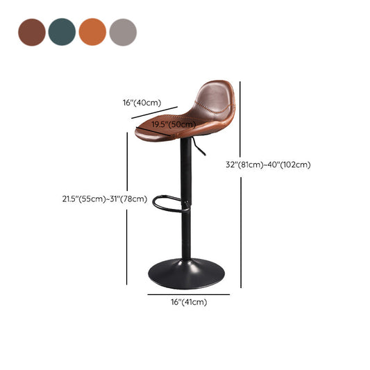 Indoor Industrial Metal Legs Faux Leather Upholstered Bar Stools