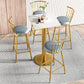 1/2/3/5 Pcs Bar Set with Stone Top Pub Table and Metal Stools for Home