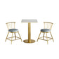 1/2/3/5 Pcs Bar Set with Stone Top Pub Table and Metal Stools for Home