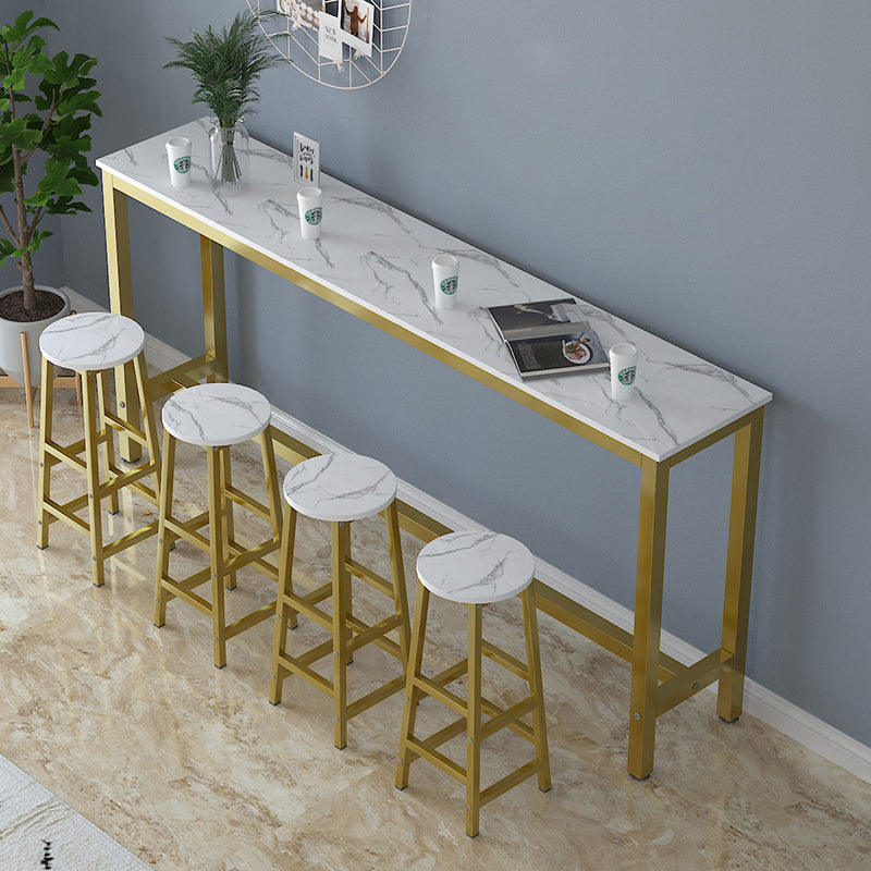 1/4/5 PCs hergestelltes Holzbarset mit Metallhocker für kleine Orte